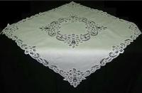 100% Cotton hand embroidery with Battenburg lace Tablecloth & Bed Cover